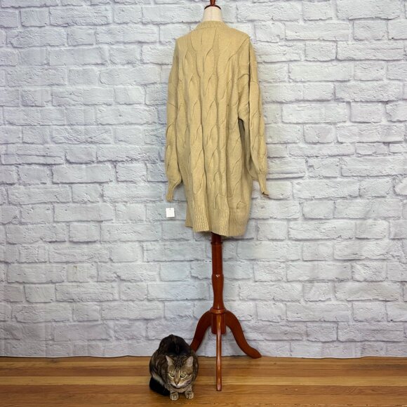 Danielle Bernstein Beige Oversized Slouchy Cardigan - Picture 2 of 6